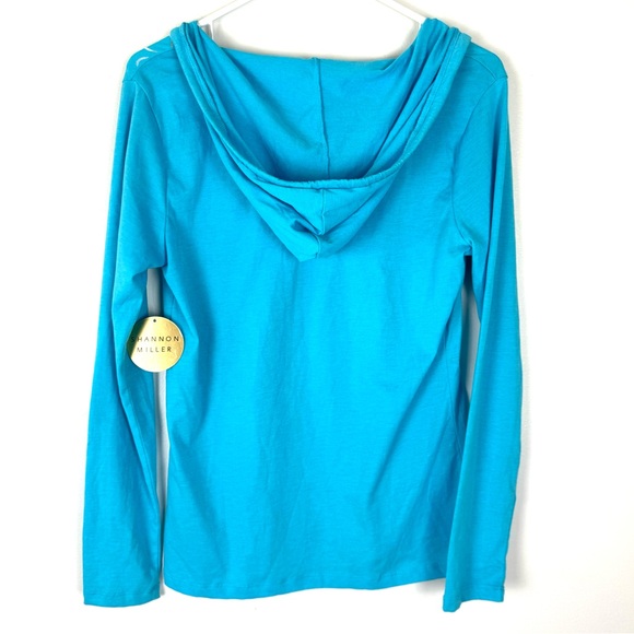 NWT Beautiful Blue Pullover Lightweight Long Sleeve Hoodie Small - Picture 2 of 6